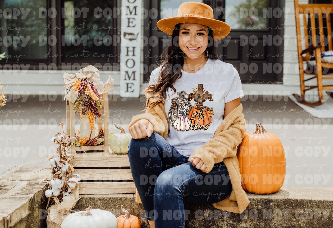 Fall for Jesus pumpkins with cross *DREAM TRANSFER* DTF