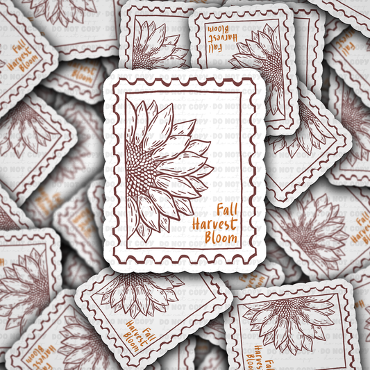DC 2029 - Fall harvest bloom stamp Die Cut Sticker