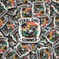 DC 1849 - Feral girl summer Die Cut Sticker