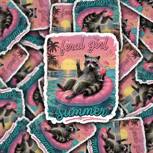 DS 3093 - Feral Girl Summer Die Cut sticker