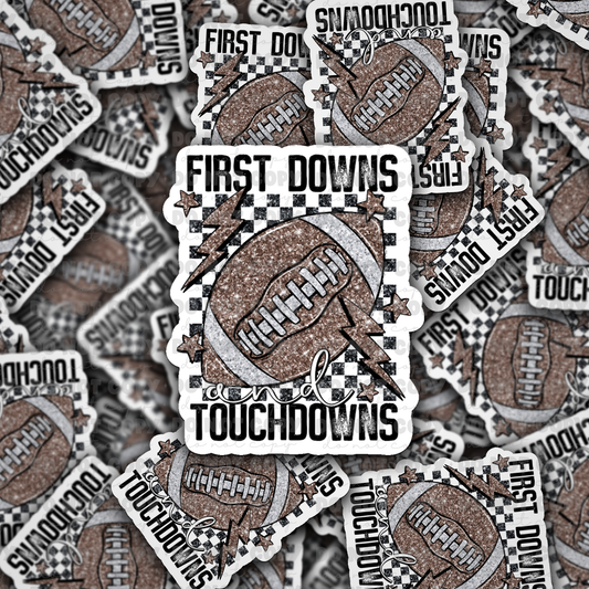 dc460 First down and touchdowns Die cut sticker 3-5 Business Day TAT