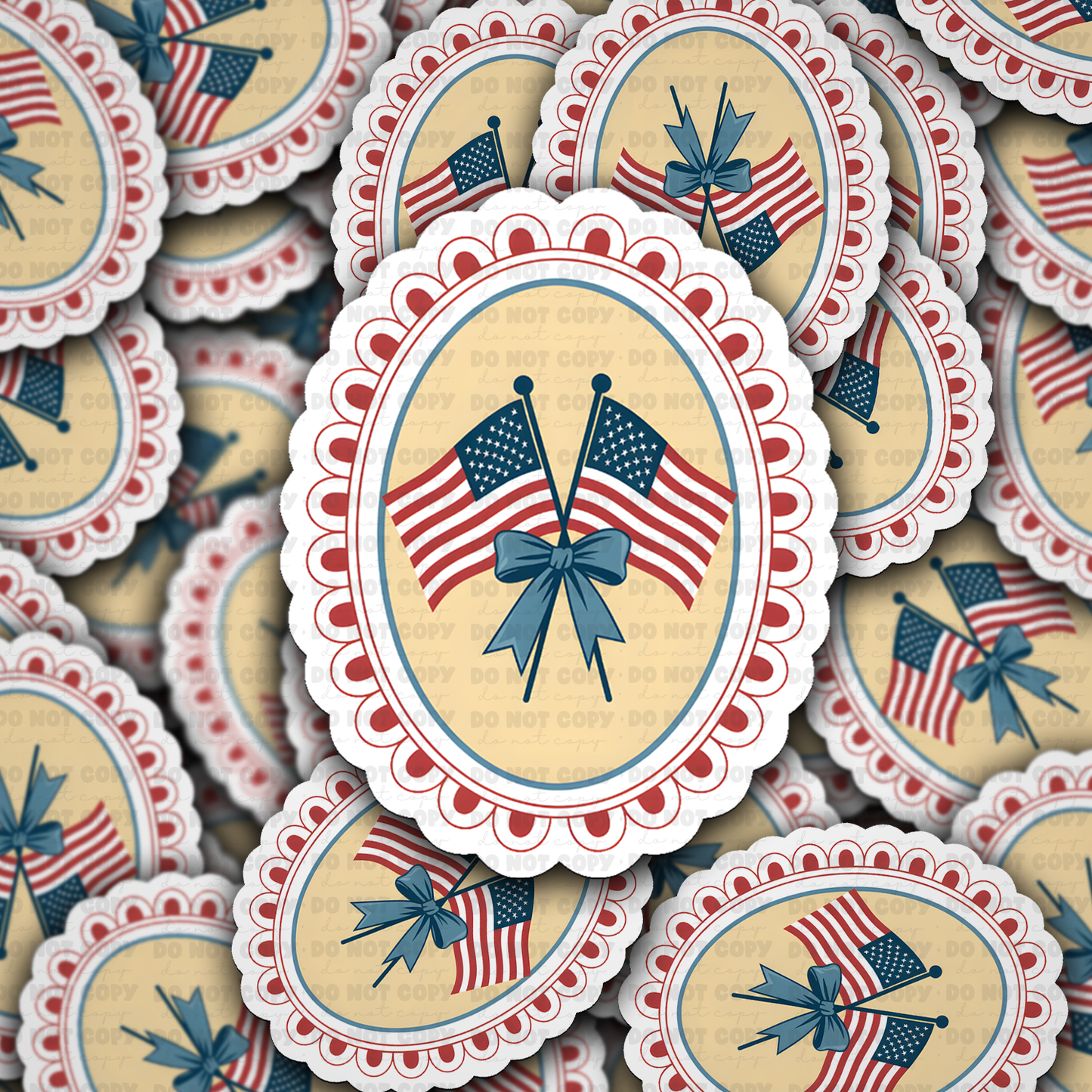 DS 2866 - USA Flags Die Cut sticker