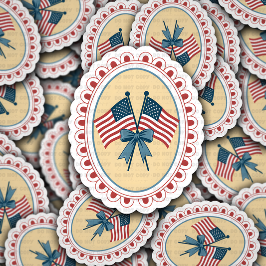 DS 2866 - USA Flags Die Cut sticker