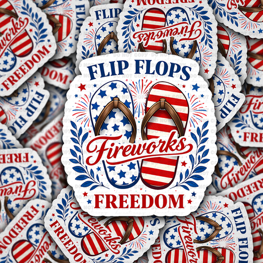 DS 3094 - Flip Flop Freedom Die Cut sticker