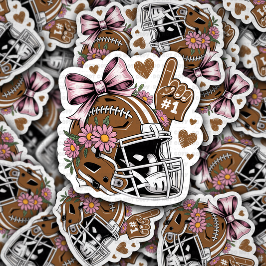 DC 2004 - Football helmet with flowers Die Cut Sticker