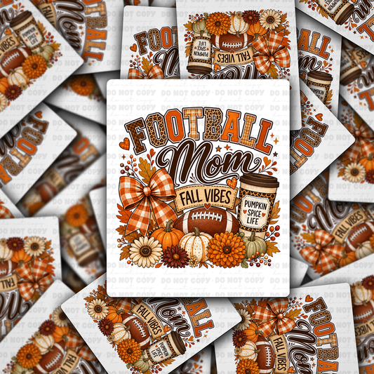 DS 3296 - Football mom fall vibes Die Cut sticker