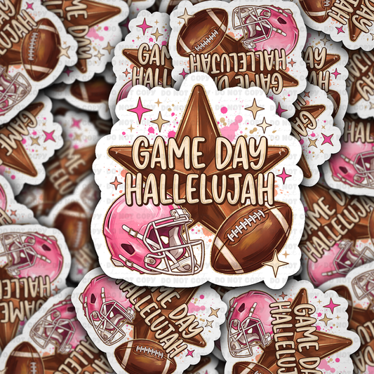DS 3327 - Game day Hallelujah Football Die Cut sticker