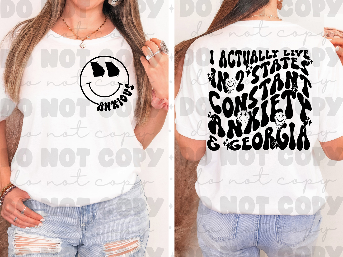 In two states Anxiety and Georgia front and back set  *DREAM TRANSFER* DTF