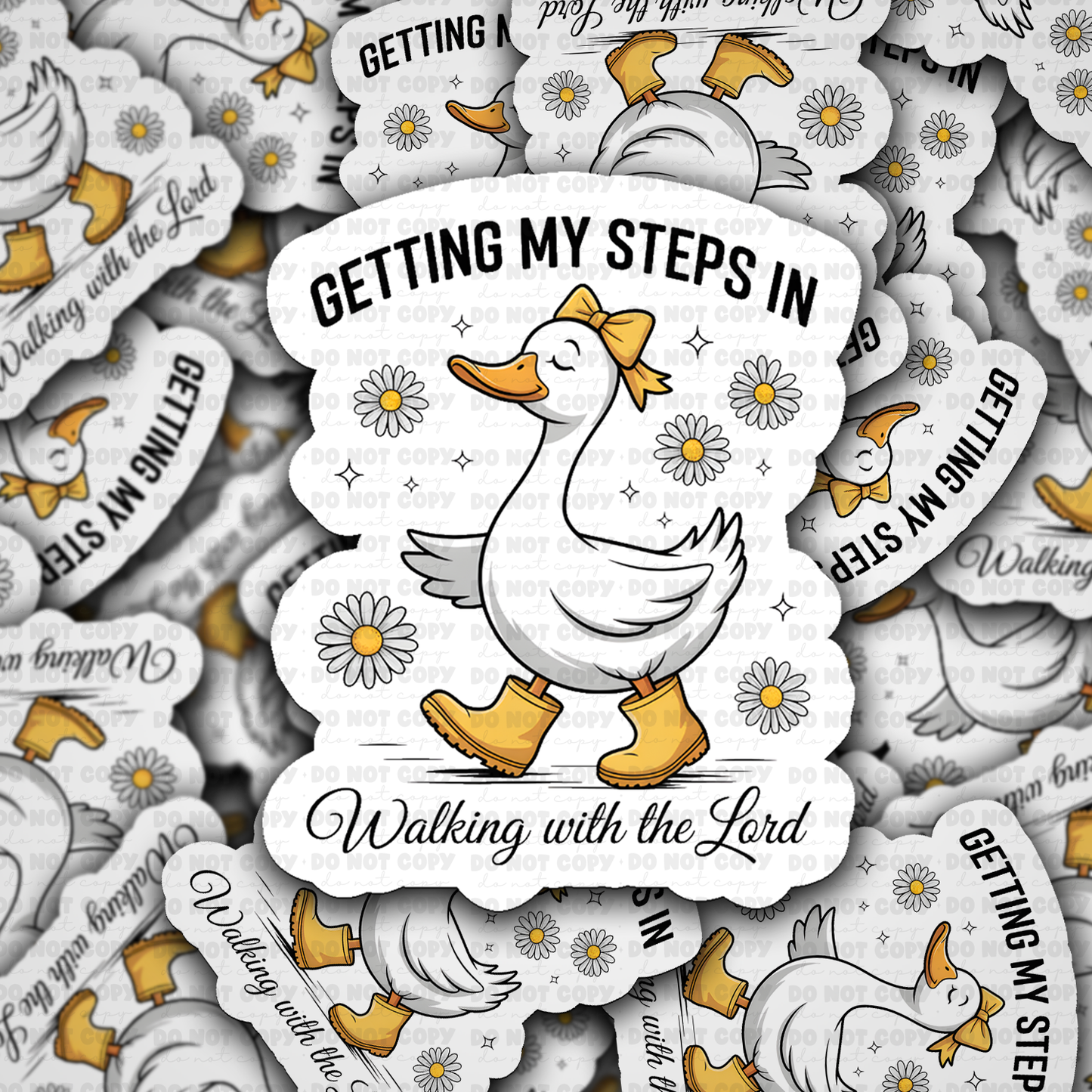 DS 2867 - Getting my steps in walking with the Lord Die Cut sticker