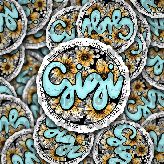 Gigi Die cut sticker 3-5 Business Day TAT