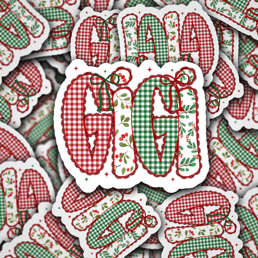 DC 2166 - Gigi Christmas Die Cut Sticker
