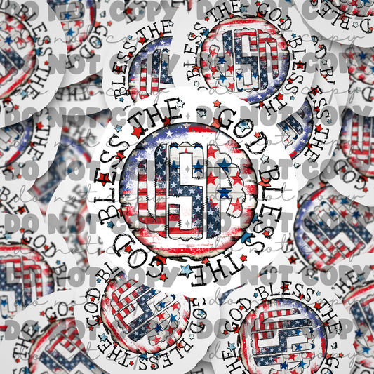 God bless the USA  Die cut sticker 3-5 Business Day TAT
