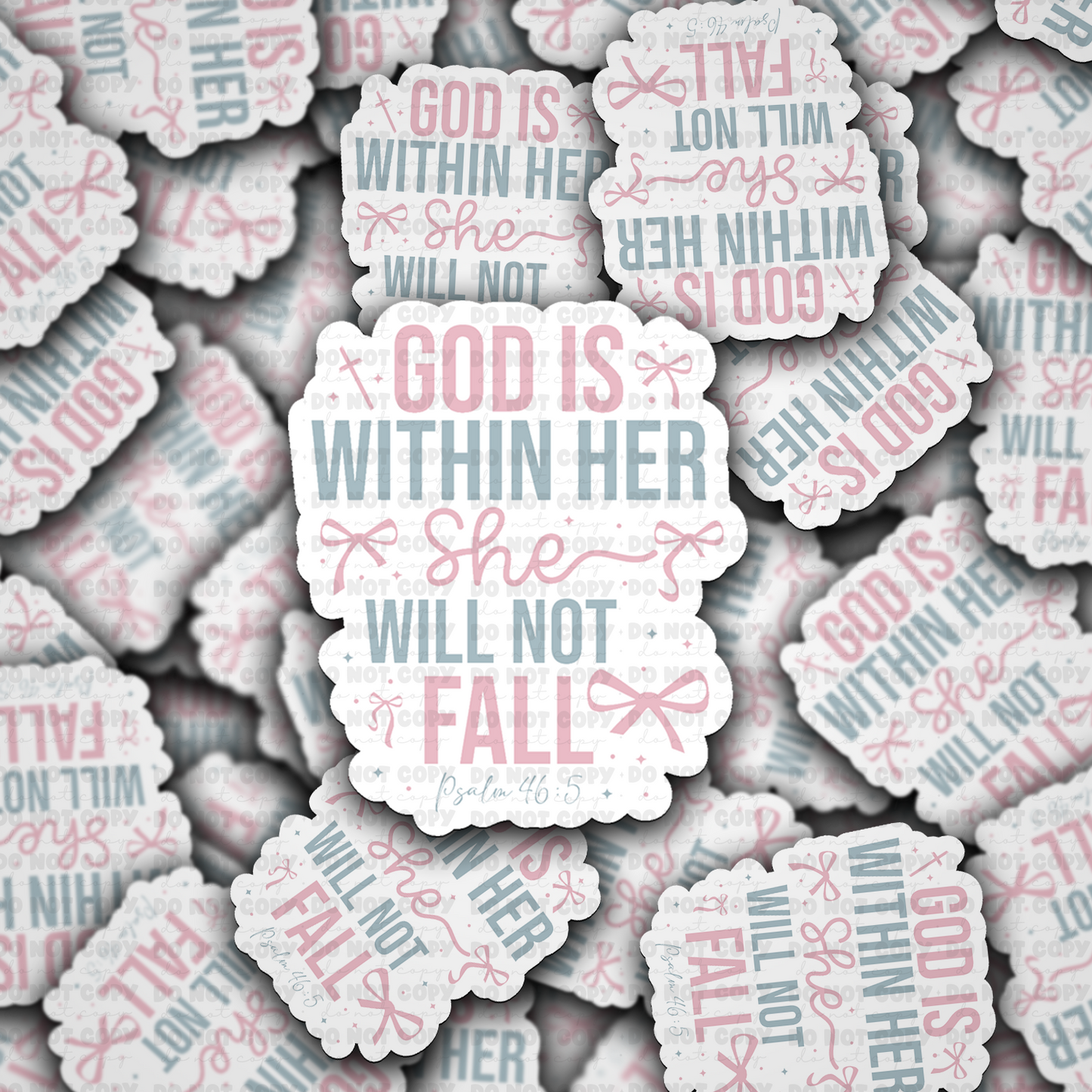 DC 2107 - God is within her she will not fall  Die Cut Sticker