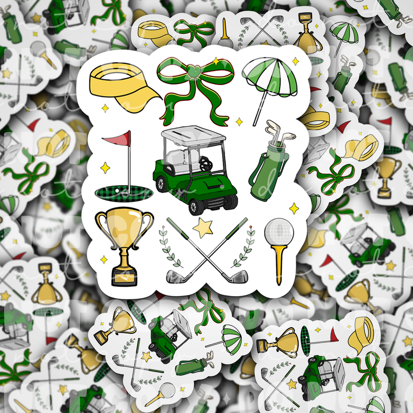 DC 1748 - Golf set Die Cut Sticker
