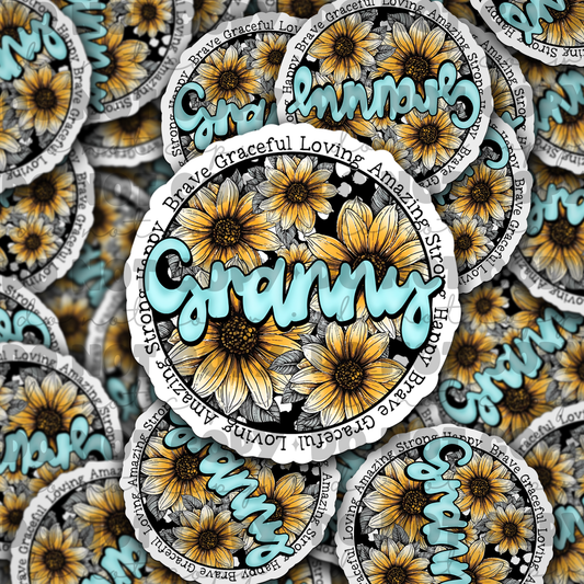Granny Die cut sticker 3-5 Business Day TAT
