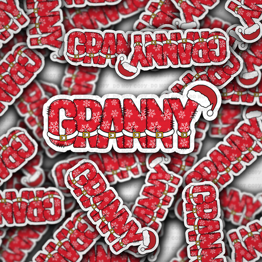 DS 2260 - Granny Christmas Die Cut Sticker