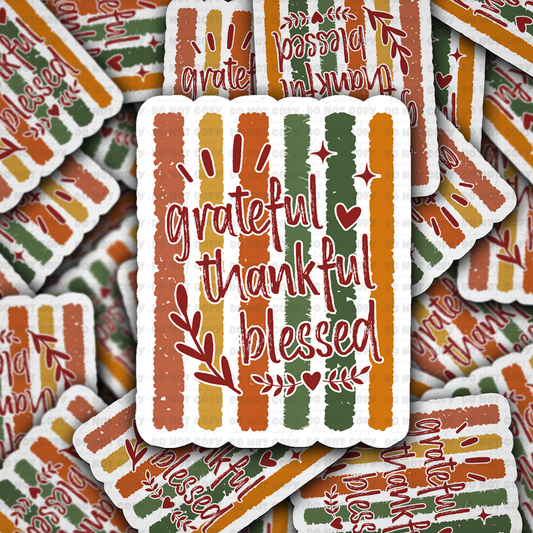 DS 3275 - Grateful, thankful, and blessed Die Cut sticker