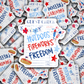 DS 2857 - Guest check Hotdogs fireworks freedom fourth of July Die Cut sticker