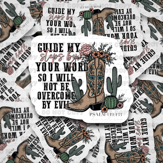 DC557 Guide my steps Die cut sticker 3-5 Business Day TAT