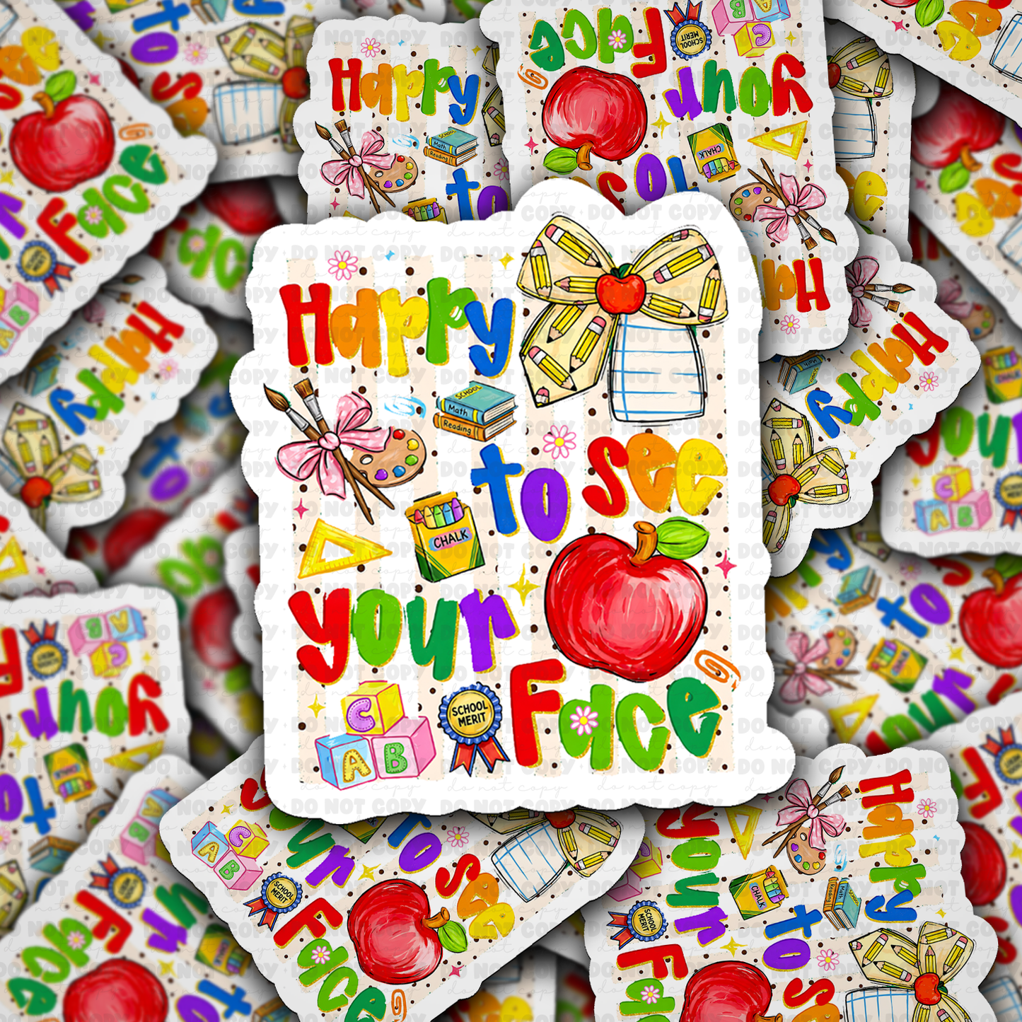 DS 3147 - Happy To See Your Face Die Cut sticker