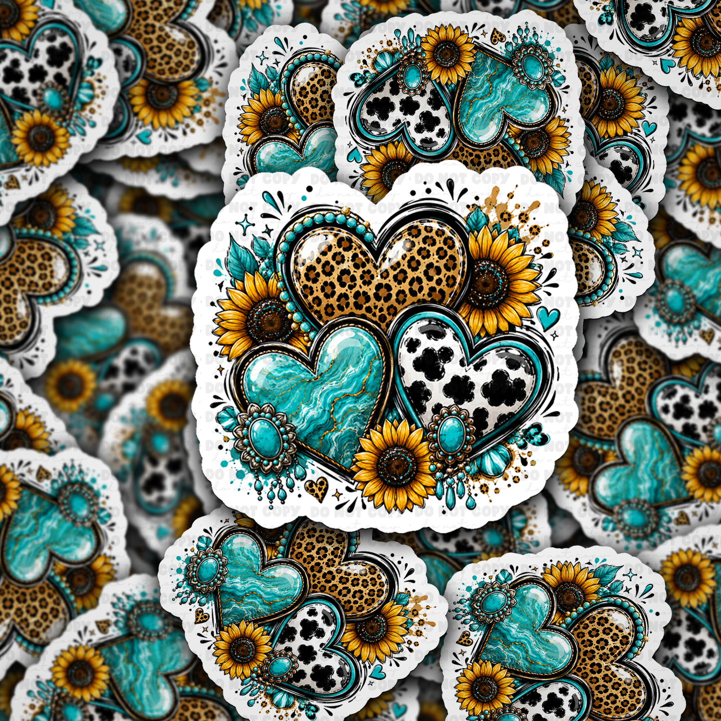DS 3247 - Hearts Die Cut sticker