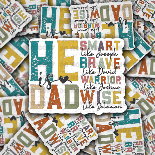 DC 993 He is Dad Religious Die cut sticker