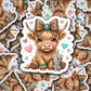 DS 3149 - Highland Cow Leopard Die Cut sticker