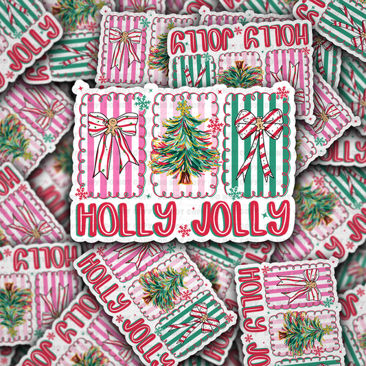 DC 2195 - Holly Jolly Christmas Die Cut Sticker