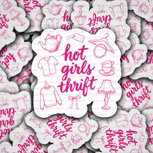DS - 2694 Hot girls thrift Die Cut sticker