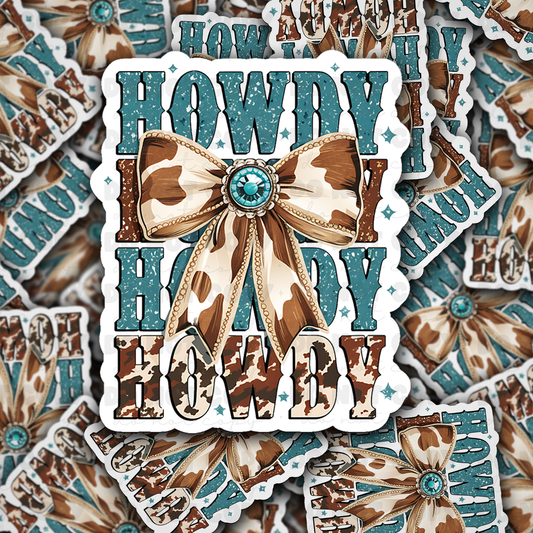 DC 1307 Howdy coquette bow - die cut sticker