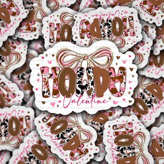 DS - 2580 Howdy Valentine Die Cut Sticker