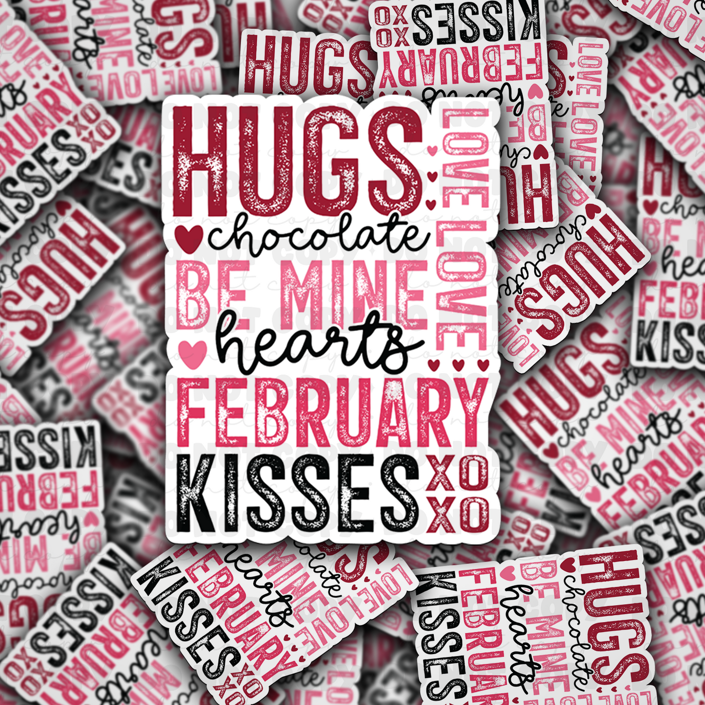 DC 1319 Hugs Chocolate be mine - die cut sticker