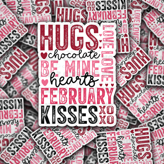 DC 1319 Hugs Chocolate be mine - die cut sticker