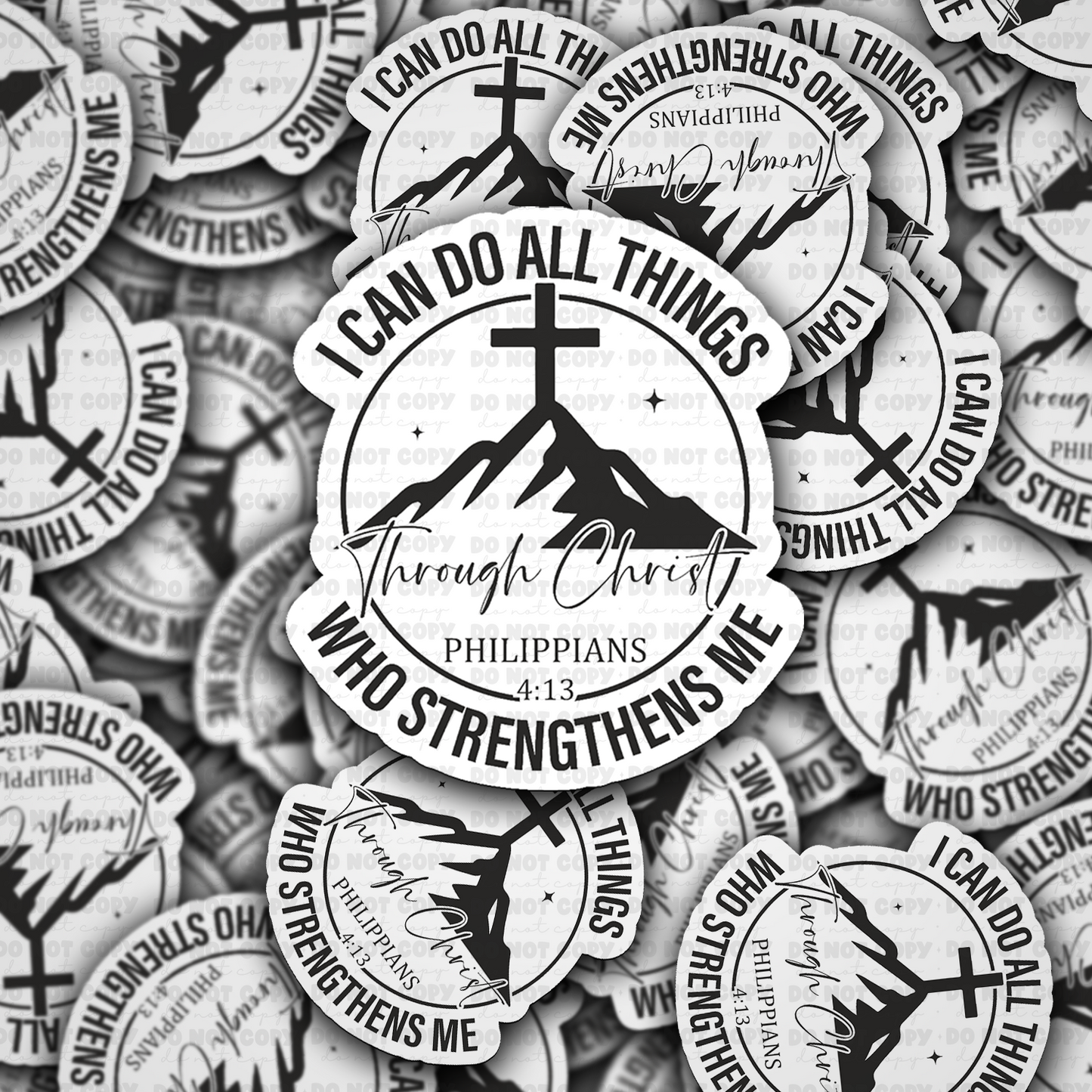 DC 2237 - I can do all things through Christ Die Cut Sticker