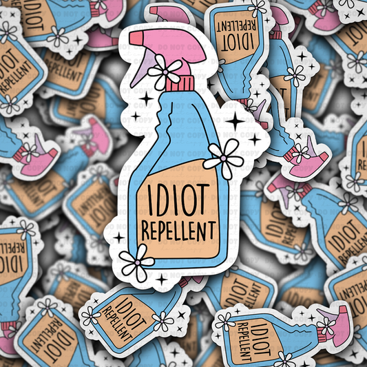 DC 1526 - Idiot replellent die cut sticker