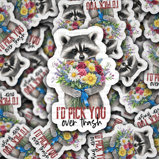 DS - 2500 I'd pick you over trash Die Cut Sticker