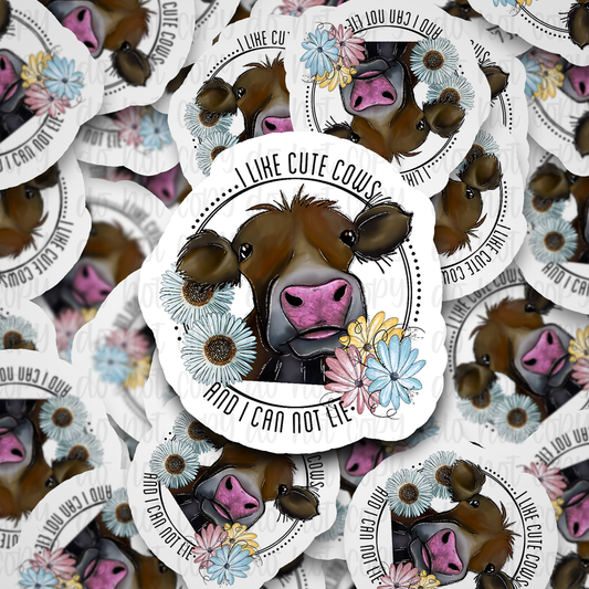 I Like Cows Die cut sticker 3-5 Business Day TAT