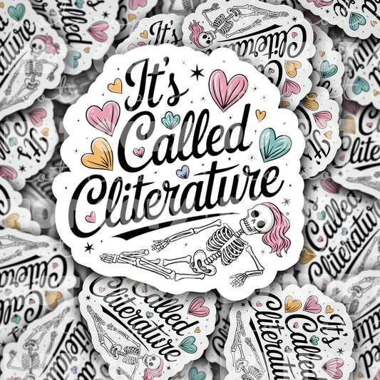 DC 1777 - It's called cliterature Die Cut Sticker