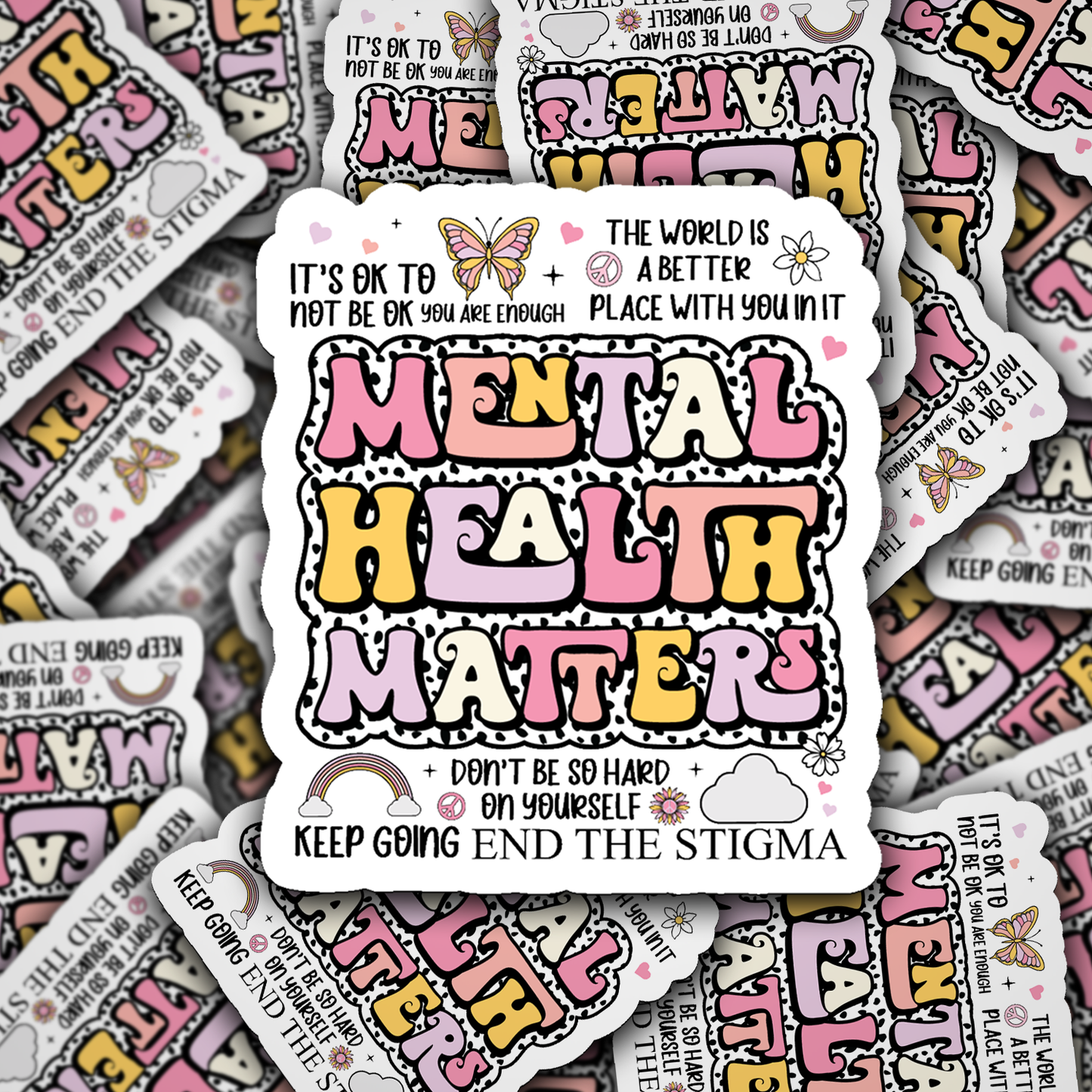 DS - 2560 Mental health matters it's okay to not be okay Die Cut Sticker