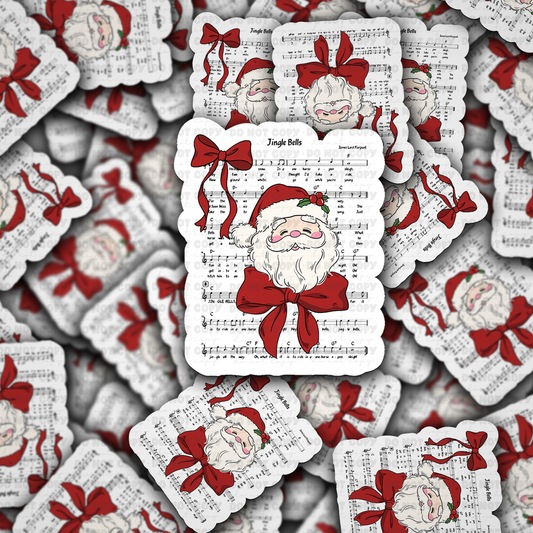 DS 2263 - Jingle Christmas music with Santa Die Cut Sticker