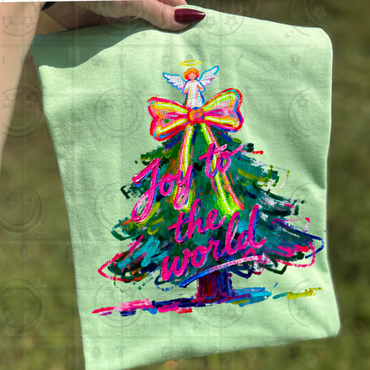 6559 - Joy to the world Christmas Tree *DTF Transfer