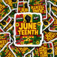 DS 3060 - Juneteenth with glasses Die Cut sticker