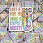 DC 1749 - just a girl who runs on coffee and anxiety Die Cut Sticker
