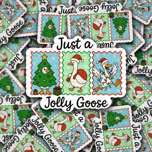 DC 2168 -  Just a jolly goose Die Cut Sticker
