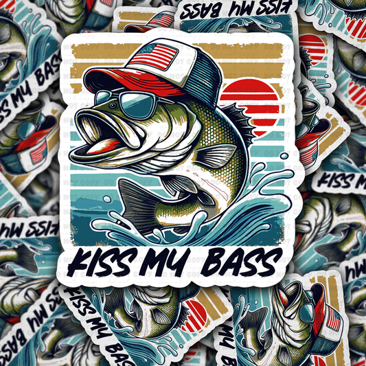 DC 1648 - Kiss my bass Die Cut Sticker