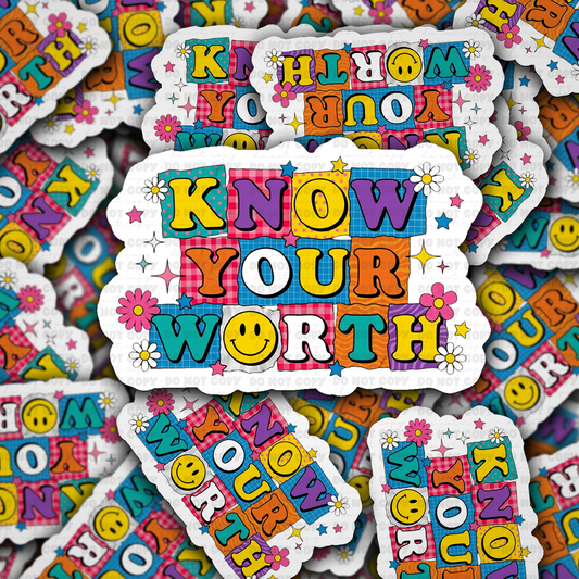 DS 3009 - Know Your Worth Die Cut sticker