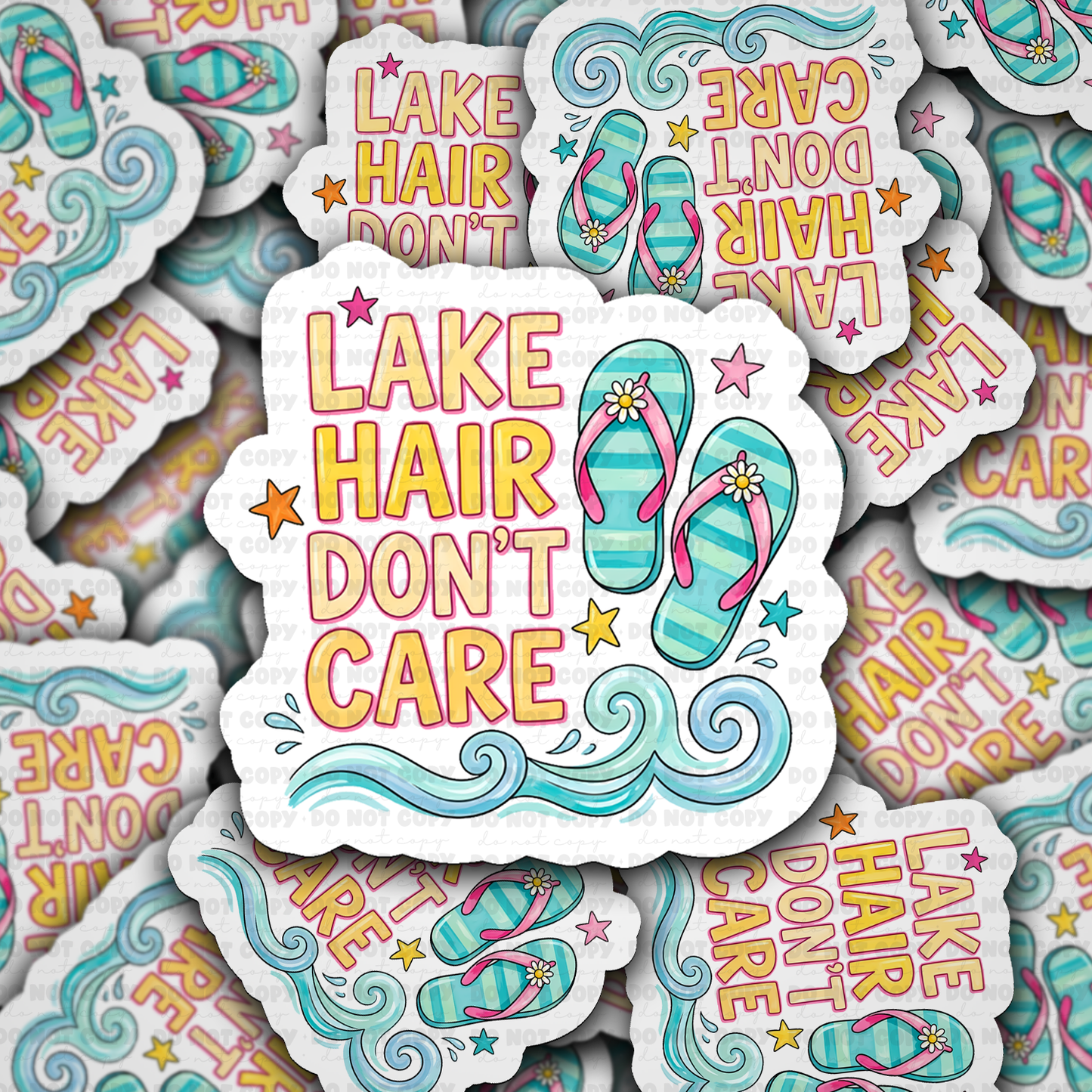 DS 3096 - Lake Hair Don't Care Die Cut sticker