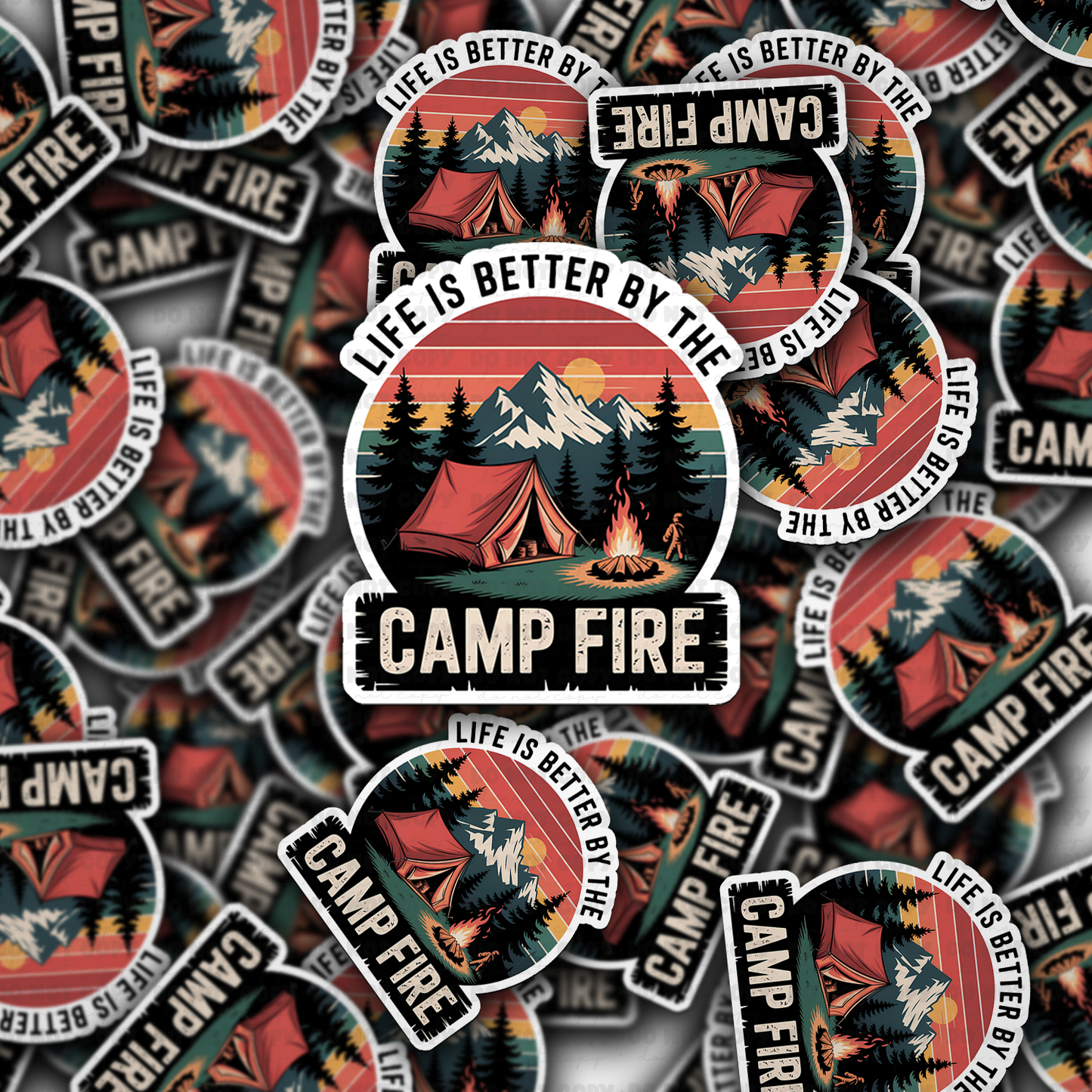 DC 1939 - Life is better by the camp fire Die Cut Sticker