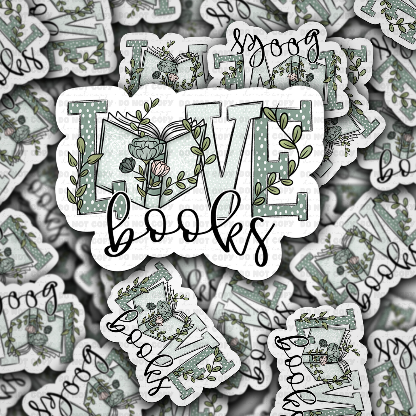 DC 1649 - Love books Die Cut Sticker