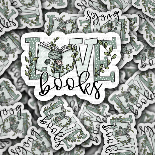 DC 1649 - Love books Die Cut Sticker